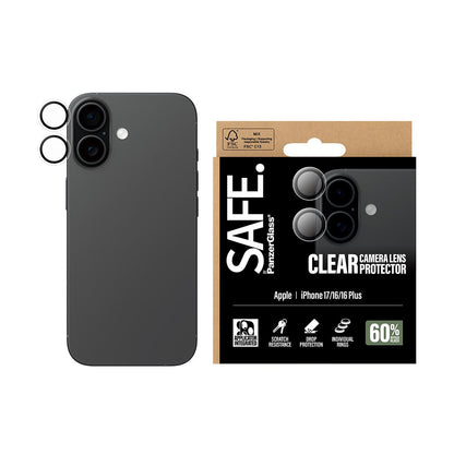 SAFE. by PanzerGlass Protection d'objectif photo transparente pour iPhone 17 / iPhone 16 / 16 Plus