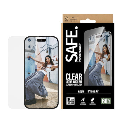 SAFE. by PanzerGlass Protection d'écran Ultra-Wide Fit pour iPhone Air