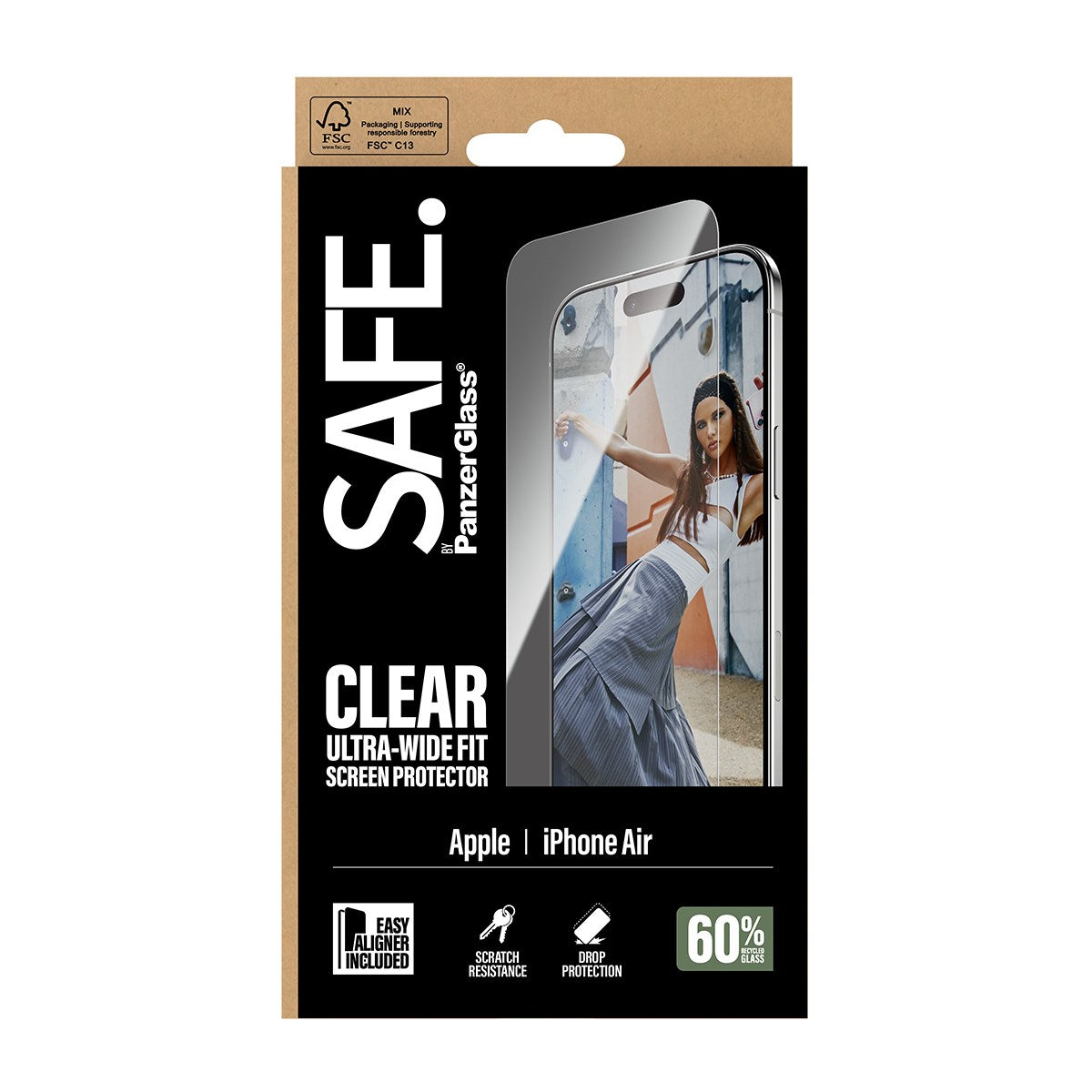 SAFE. by PanzerGlass Protection d'écran Ultra-Wide Fit pour iPhone Air