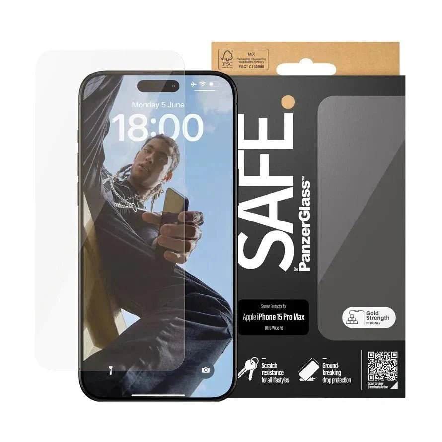 SAFE by PanzerGlass - Protection d'écran Ultra - Wide fit - A - IPH - UDD24 - 133 - iPhone 15 Pro Max - 