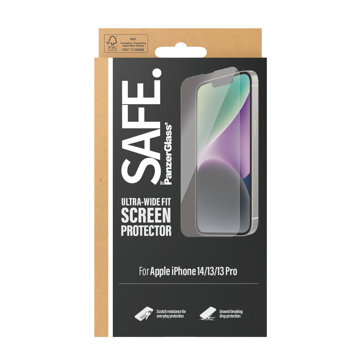 SAFE by PanzerGlass Verre de protection écran Ultra large transparent iPhone 14 / 13 / 13 Pro