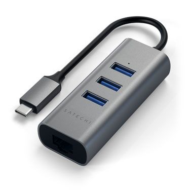 SATECHI Adaptateur multiport USB - C vers Ethernet / 3 x USB 2 - en - 1 (Gris sidéral) - A - UNI - UDT17 - 104 - 