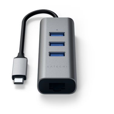 SATECHI Adaptateur multiport USB - C vers Ethernet / 3 x USB 2 - en - 1 (Gris sidéral) - A - UNI - UDT17 - 104 - 