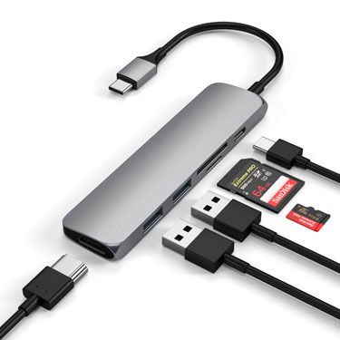 SATECHI Adaptateur SLIM Multiport USB - C HDMI 4K 5 - en - 1 (Gris sidéral) - A - UNI - UDT17 - 102 - 