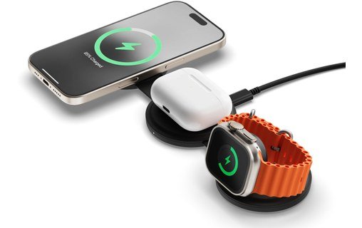 SATECHI - Chargeur sans fil OnTheGo 3 - en - 1 Noir - A-IPH-UDT17-58 - 