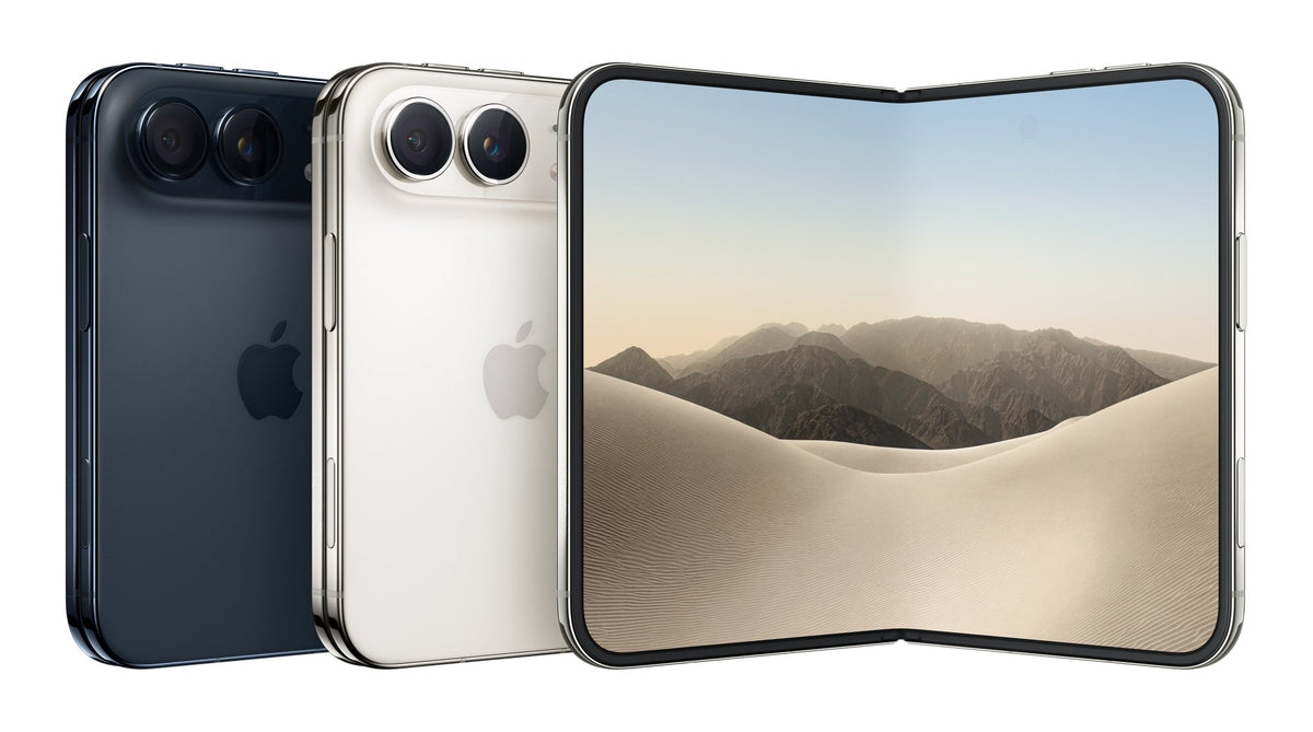 Gamme iPhone Duo : les deux finitions fermées vues de dos et un modèle ouvert