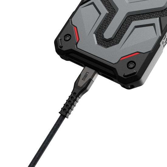 Urban Armor Gear - Câble Rugged USB - C vers USB - C 1,5 mètre - Noir & Gris - A - IPH - UDT17 - 39 - 